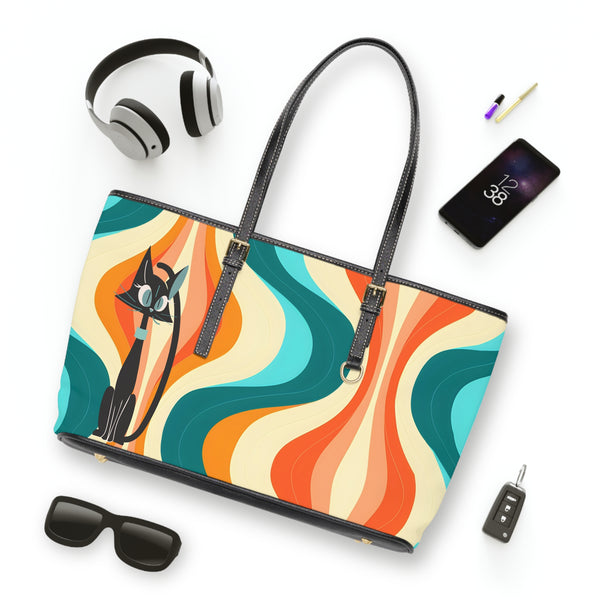 Atomic Cat, Groovy Mod Shoulder Bag In Aqua, Orange, Blue, MCM Shoulder Bag Purse