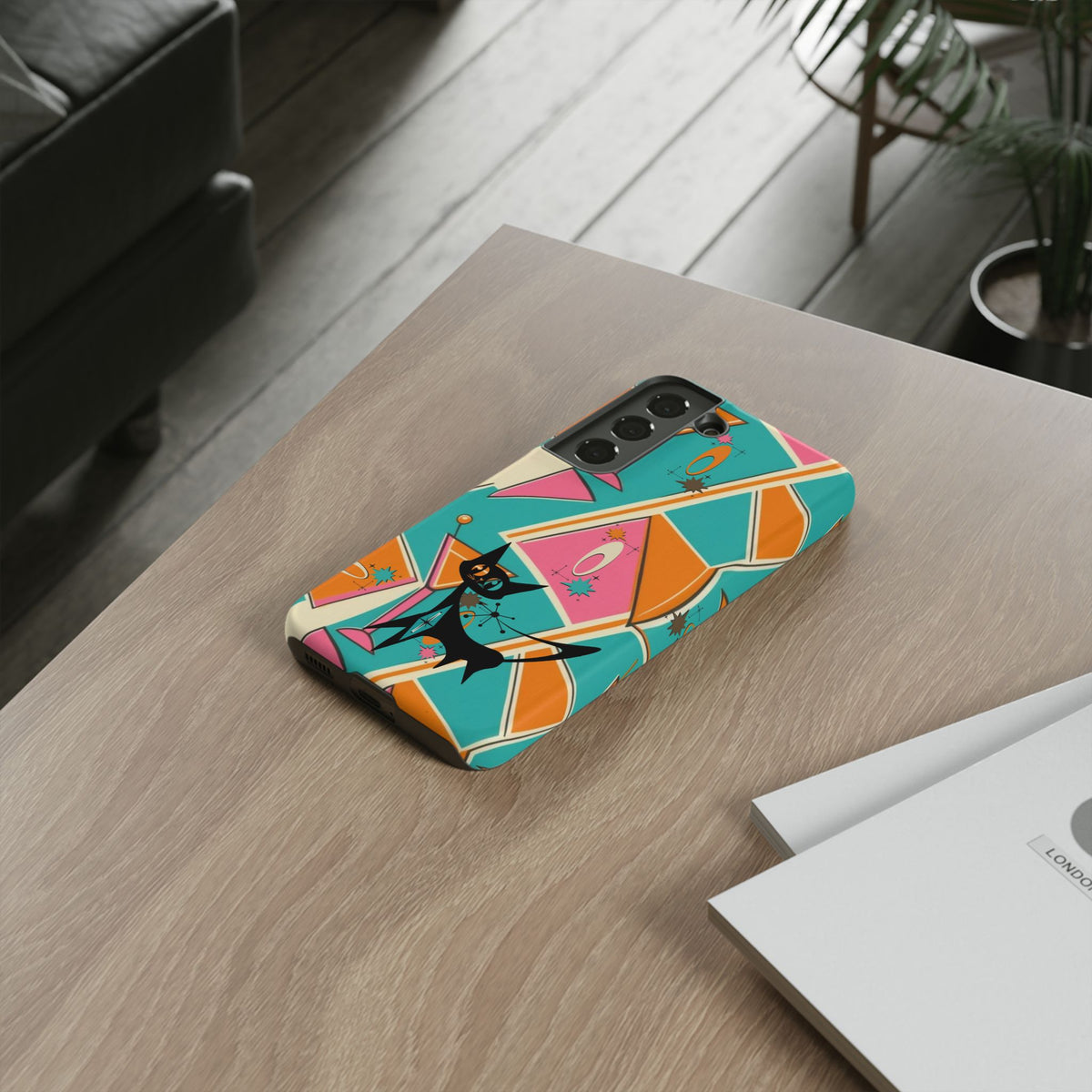 Atomic Cat Mid Mod Retro Cat Phone Case - Tough Cases for Stylish Cat Lovers