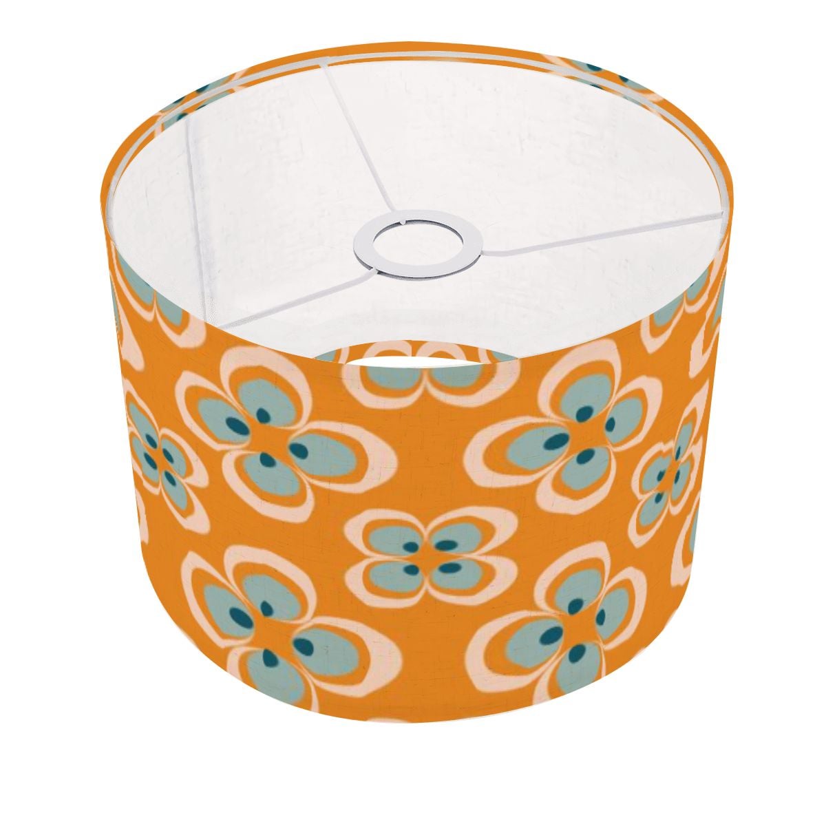 Mid Century Modern Scandinavian Modern Danish Orange, Blue Floral MCM Lamp SHADE ONLY - For Arc Floor Lamps Only - Mid Century Modern Gal