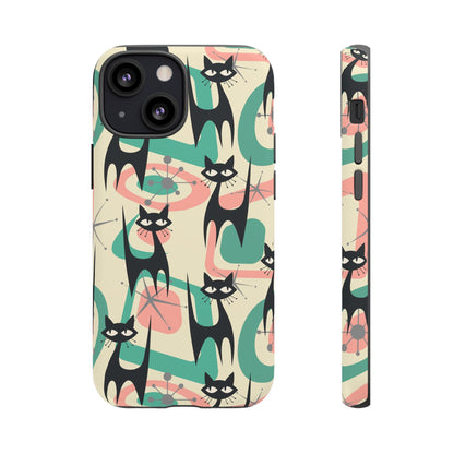 Atomic Cat Mid Century Modern Starburst Retro Kitsch Tough Phone Case - Mid Century Modern Gal