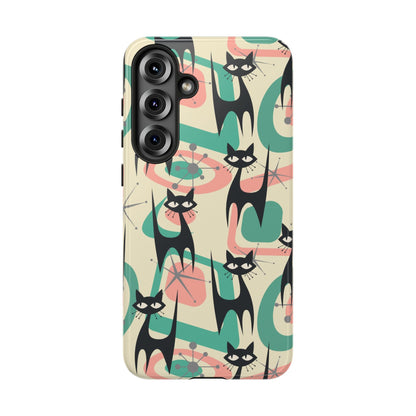 Atomic Cat Mid Century Modern Starburst Retro Kitsch Tough Phone Case