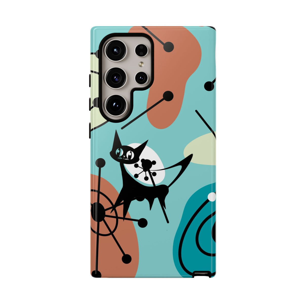 Atomic Kittie, Mid Century Modern Geometric Amoeba Retro Smart PhoneTough Phone