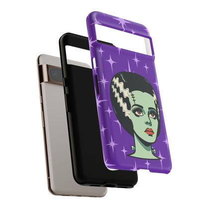 Bride of Frankenstein Retro Mid Mod Horror Buff Purple Halloween Tough Phone Case
