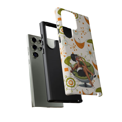 Mid Century Modern Atomic Starburst Mid Mod 60s Gal Retro Chic Tough Phone Case with Vintage Glamour Design