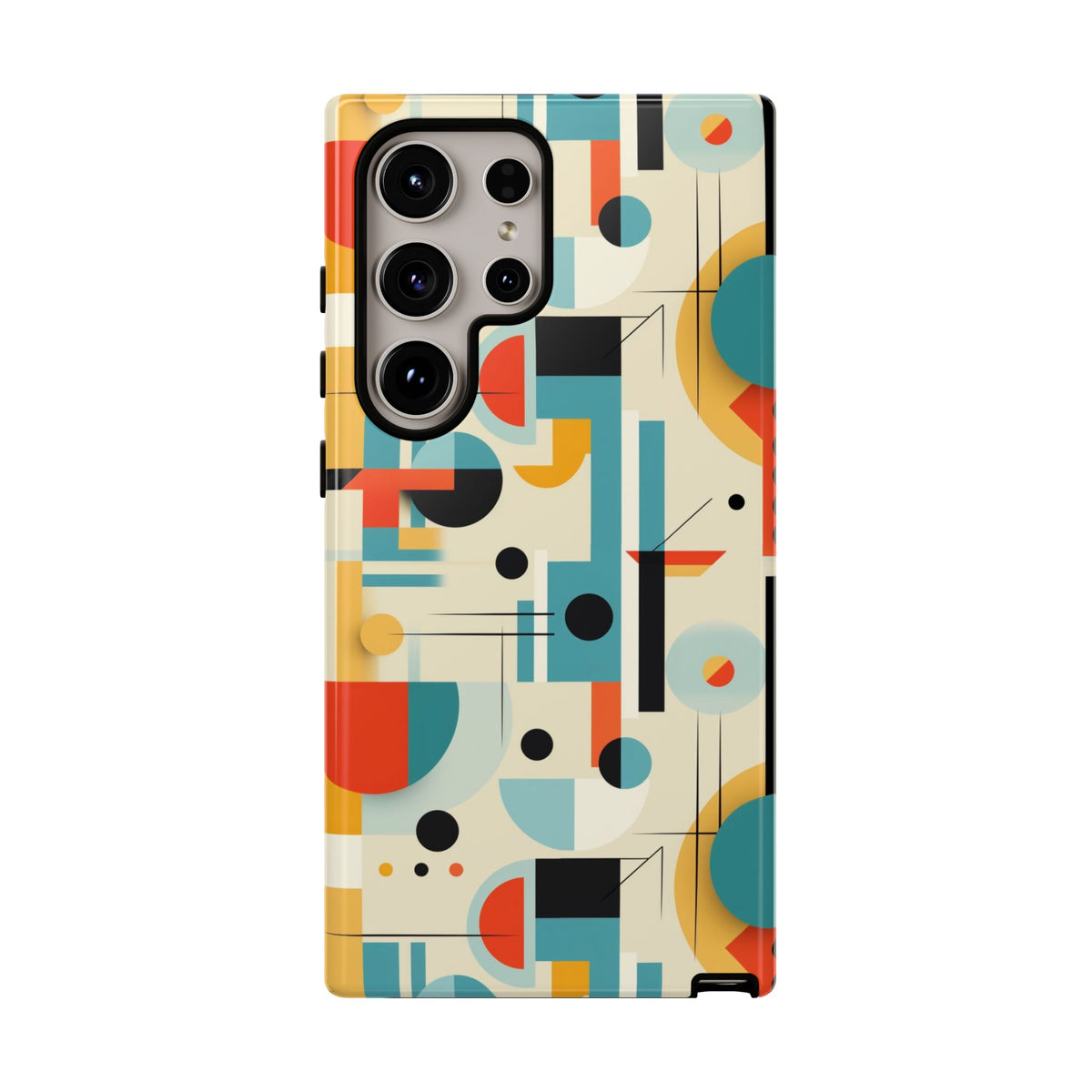Bauhaus Designed Mid Mod Geometric Groovy Smart Phone, iPhone, Samsung Compatible Tough Cases - Mid Century Modern Gal
