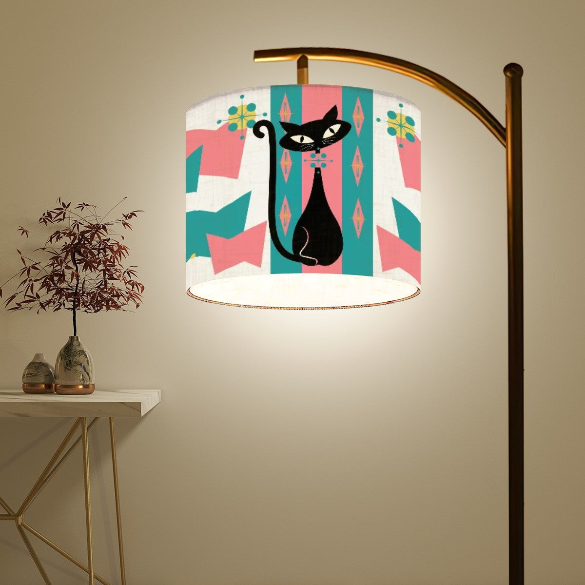 Mid Mod Retro Atomic Cat MCM Arc Floor Lamp