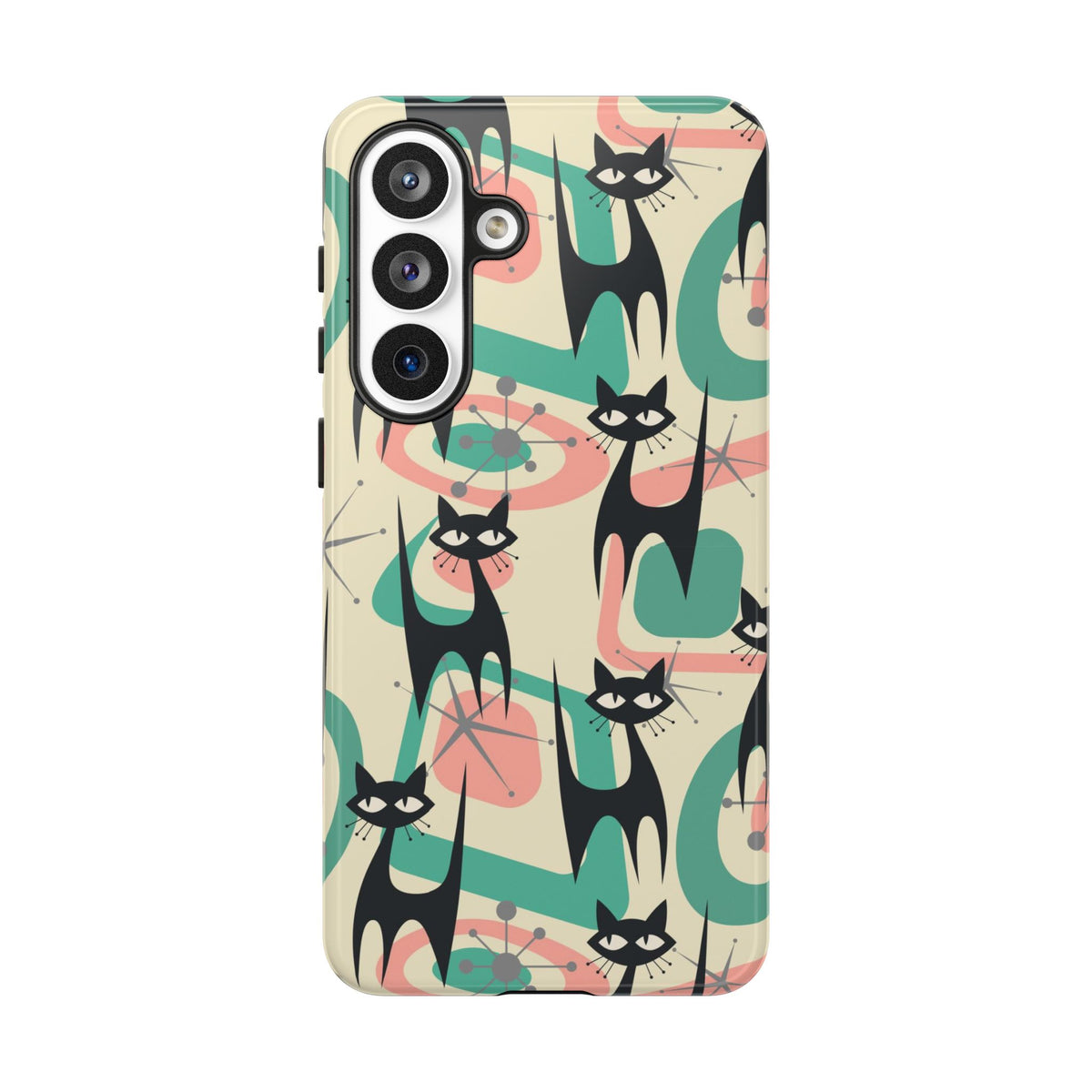Atomic Cat Mid Century Modern Starburst Retro Kitsch Tough Phone Case