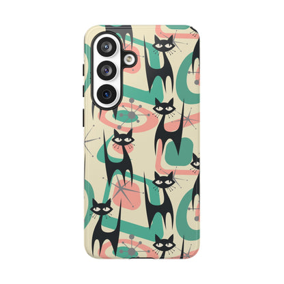 Atomic Cat Mid Century Modern Starburst Retro Kitsch Tough Phone Case