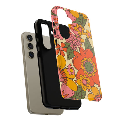 Groovy Retro Flower Power Vintage Inspired Pattern Smart Phones Tough Phone Cases