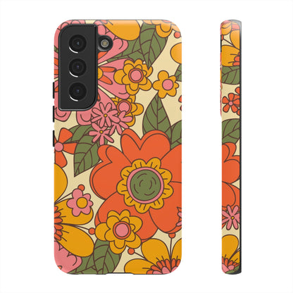 Groovy Retro Flower Power Vintage Inspired Pattern Smart Phones Tough Phone Cases