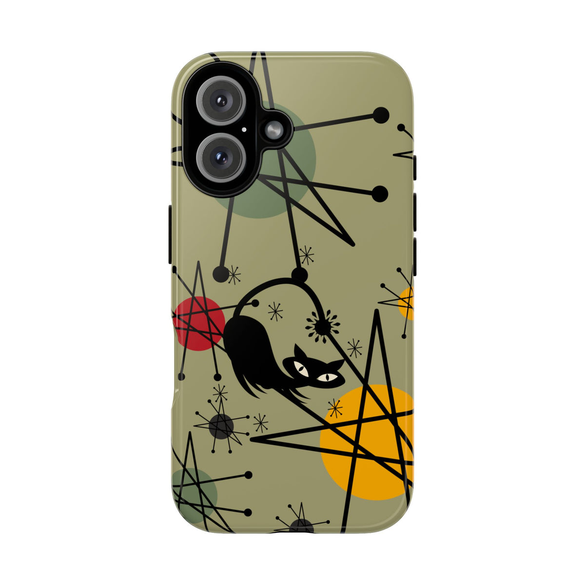 Mid Century Modern Atomic Cat, Retro Chic Groovy Mod Samsung, Smart Phone Tough Cases