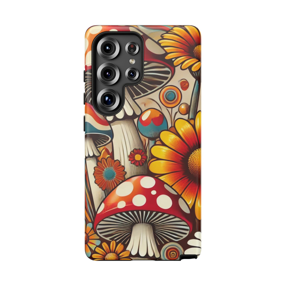Colorful Mushroom Flower Phone Case - Boho Chic Design