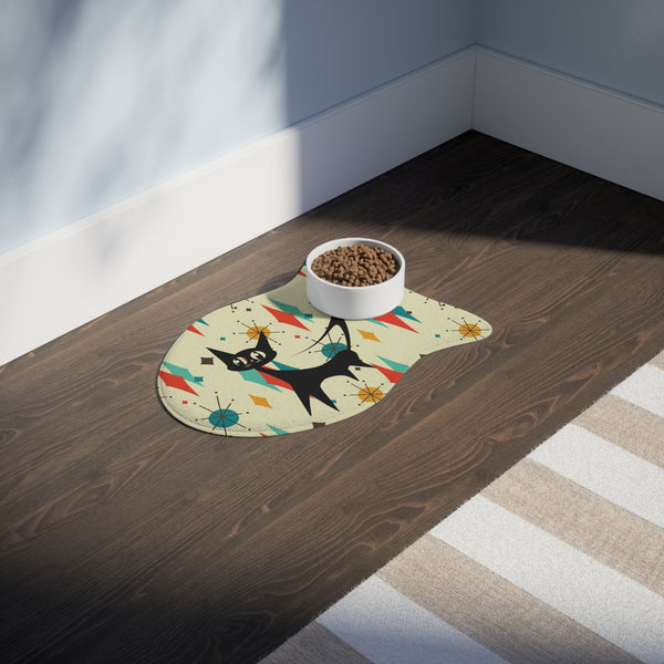 Atomic Cat Fish Shape Feeding Mat Mid Century Modern Atomic Franciscan Diamond Starburst