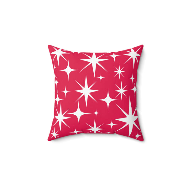 Mid Century Modern Starburst Mod Retro Pillow, Raspberry Delight Pillow And Insert