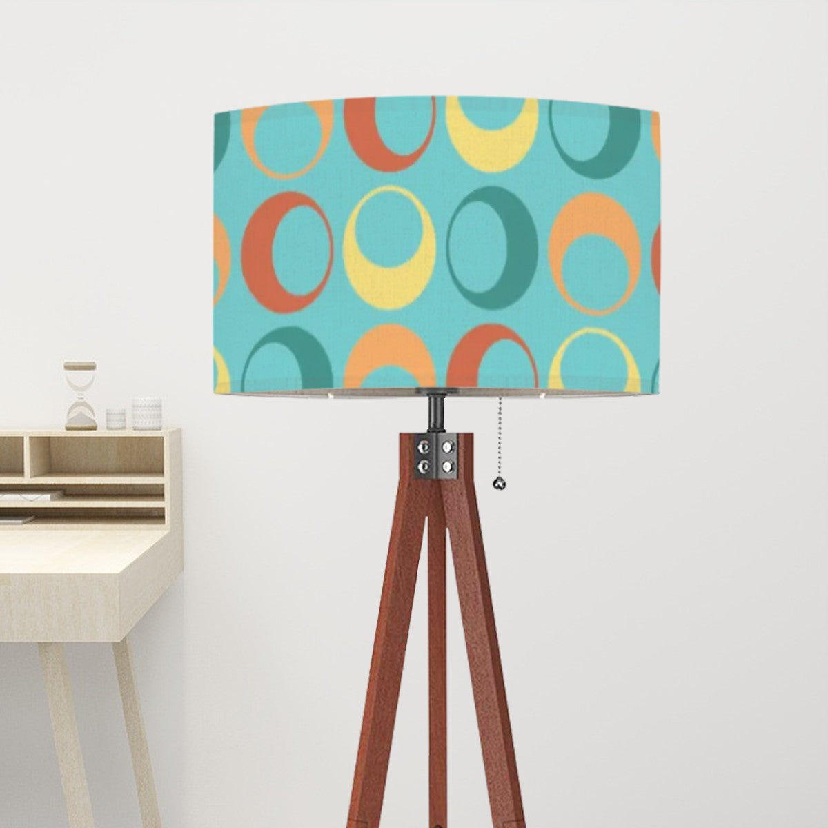 Geometric Circle Designed Retro Mid Century Modern Tripod Floor Lamp - Mid Century Modern Gal
