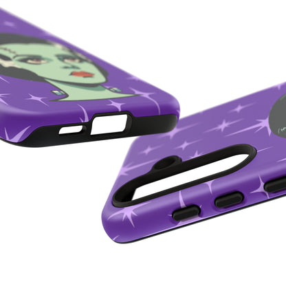 Bride of Frankenstein Retro Mid Mod Horror Buff Purple Halloween Tough Phone Case