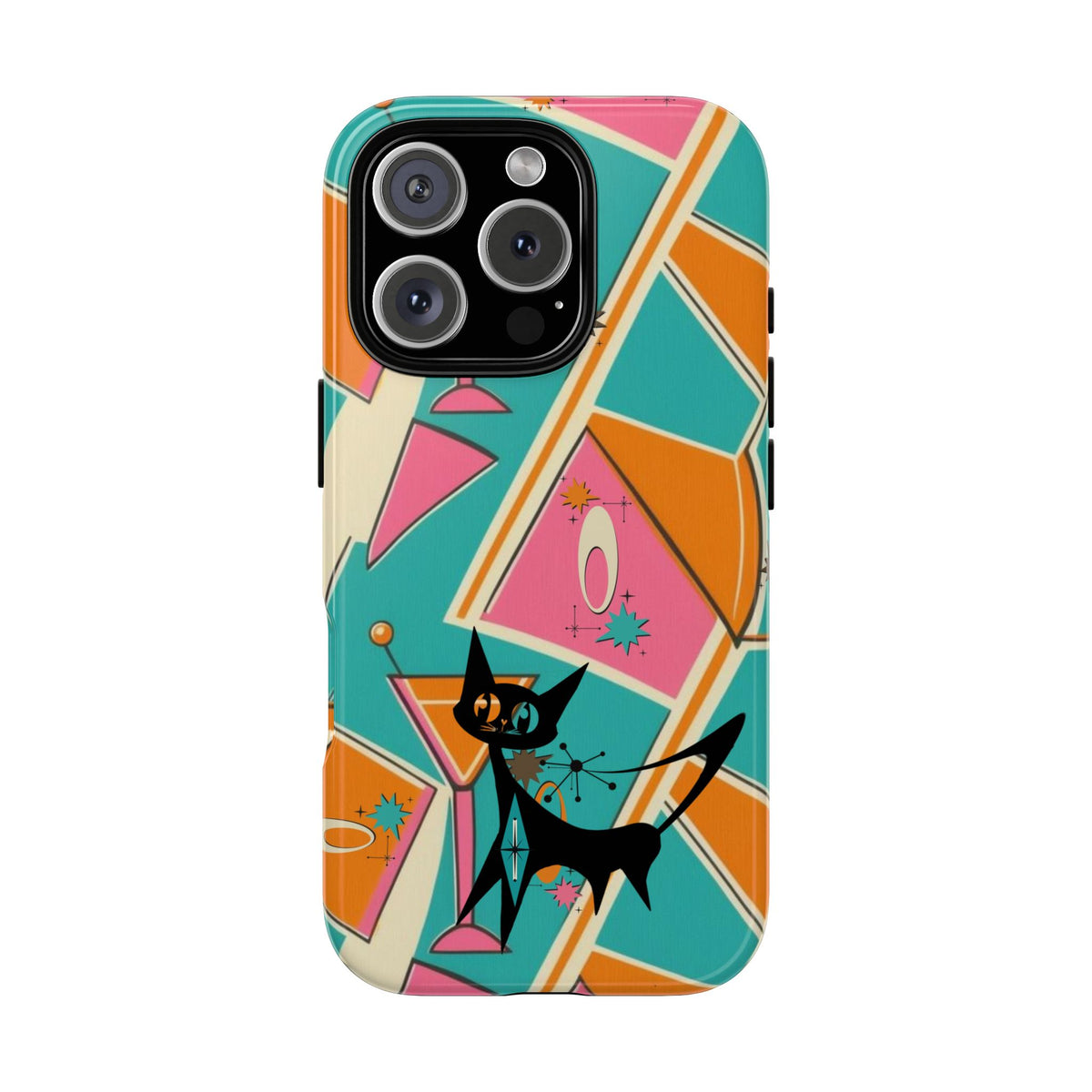 Atomic Cat Mid Mod Retro Cat Phone Case - Tough Cases for Stylish Cat Lovers