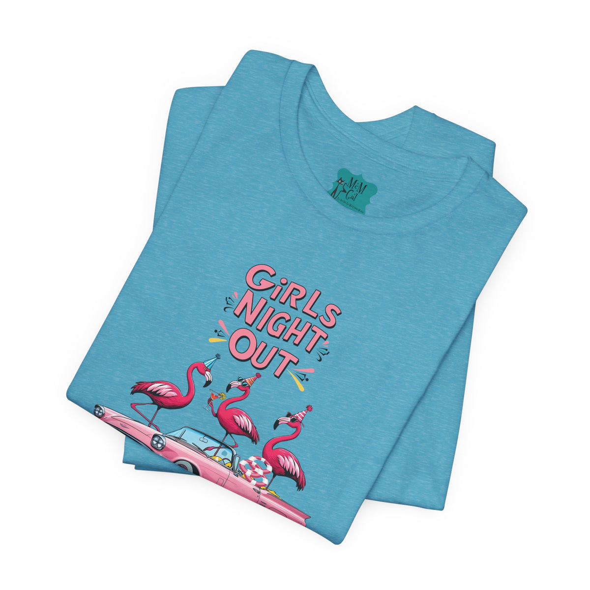 Girls Night Out Retro Fun Party Flamingo Tee - Mid Century Modern Gal