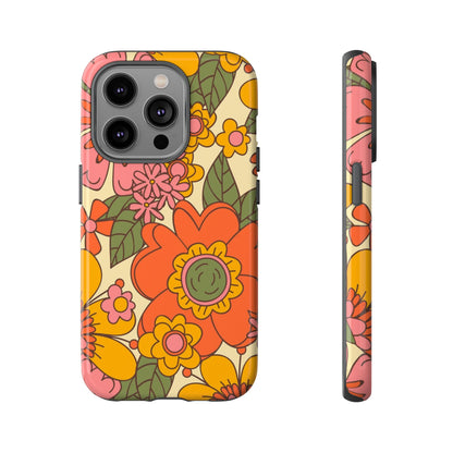 Groovy Retro Flower Power Vintage Inspired Pattern Smart Phones Tough Phone Cases