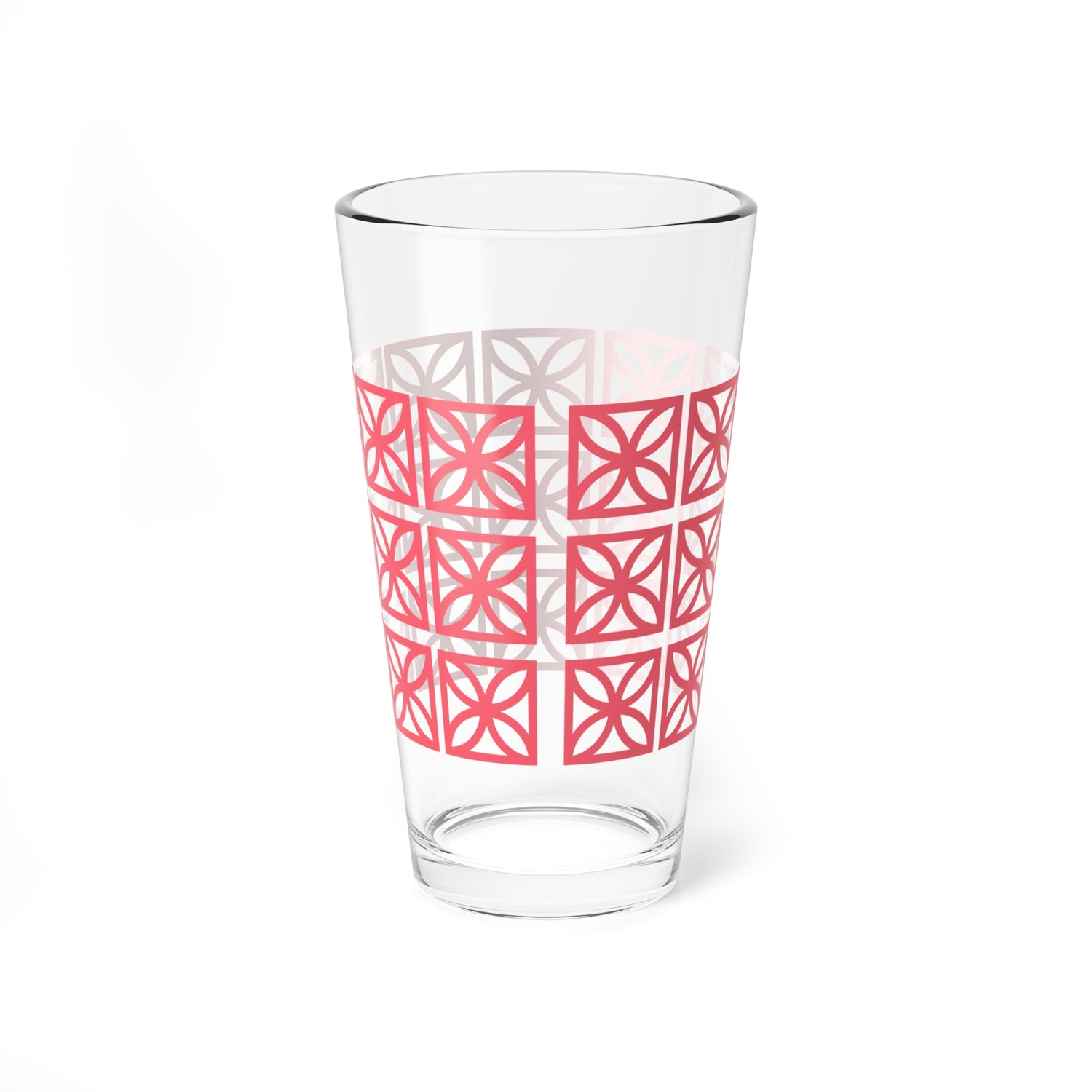 Coral Breeze Block Kitschy Mod 50s Palm Springs, Stylish Glass with Geometric Pattern - Perfect for Entertaining and Home Bar - Mid Century Modern Gal