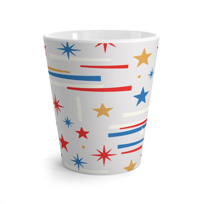 Mid Century Modern 4th of July Star Latte Mug - Mid Century Modern Gal