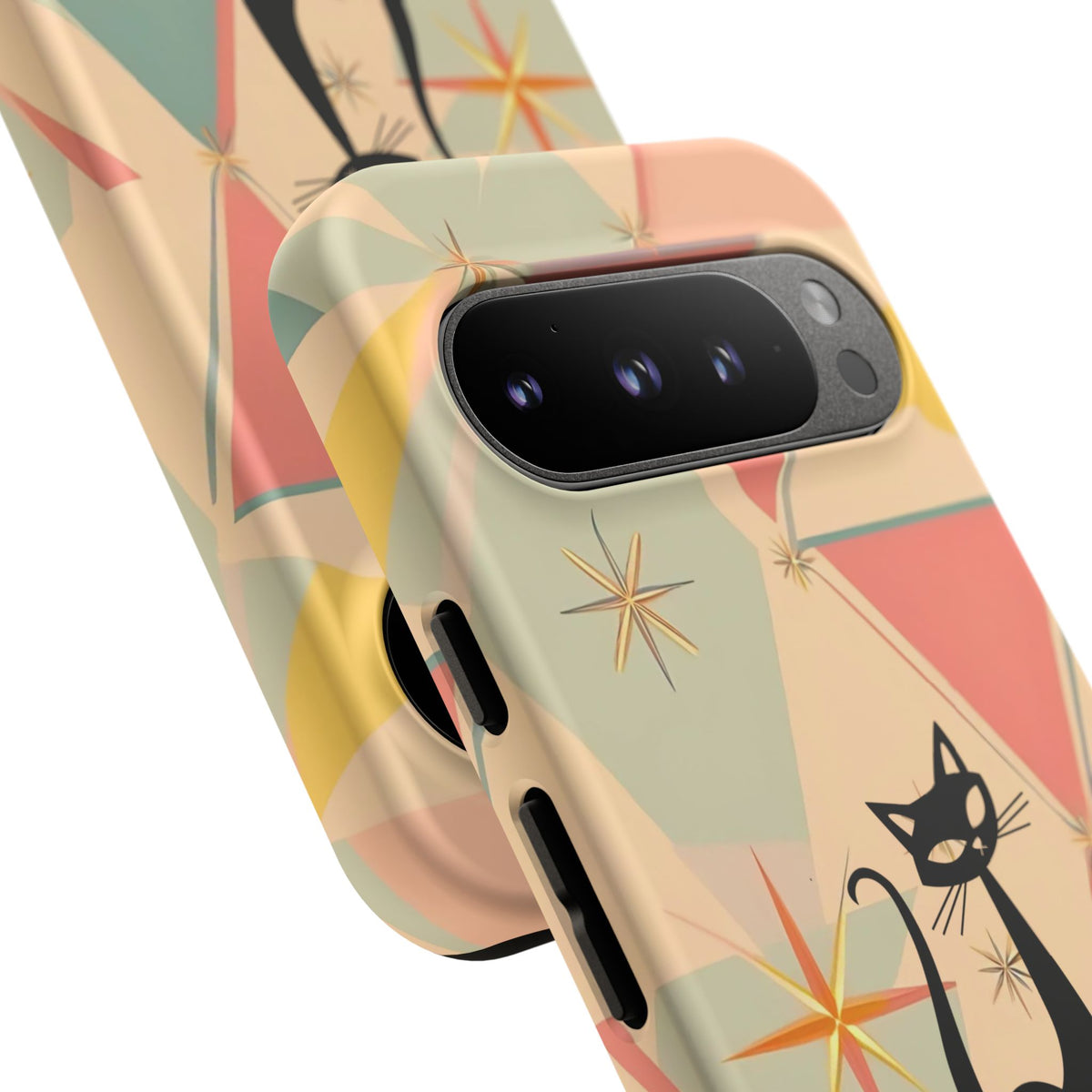 Atomic Cat Mid Mod Retro Cat Phone Case | Tough Cases with Vintage Vibe | Ideal for Cat Lovers