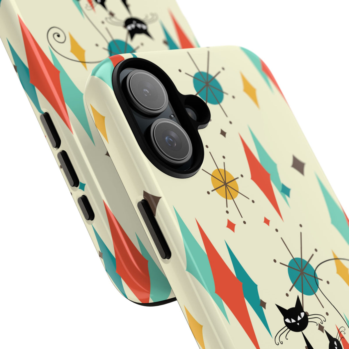 Atomic Kitty Cat, Mid Mod Franciscan Pattern, Kitsch Tough Phone Cases