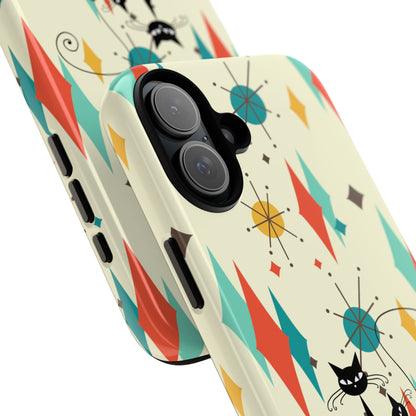 Atomic Kitty Cat, Mid Mod Franciscan Pattern, Kitsch Tough Phone Cases