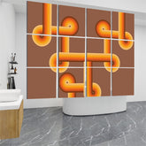 Retro Style Mod 70s Orange, Brown Mid Mod Room Divider - Mid Century Modern Gal