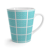 Mid Century Modern Breeze Block Blue, Kitschy Mod Latte Mug - Perfect for Coffee Lovers & Gift Giving - Mid Century Modern Gal