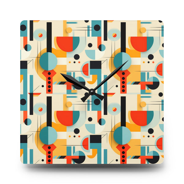 Mid Century Modern Bauhaus Designed MCM Acrylic Wall Clock