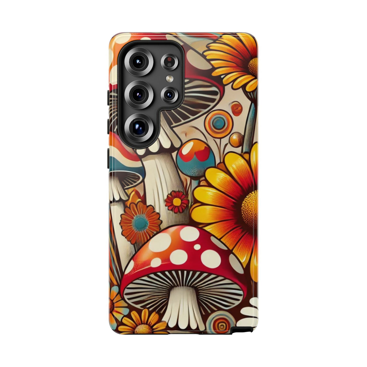 Colorful Mushroom Flower Phone Case - Boho Chic Design