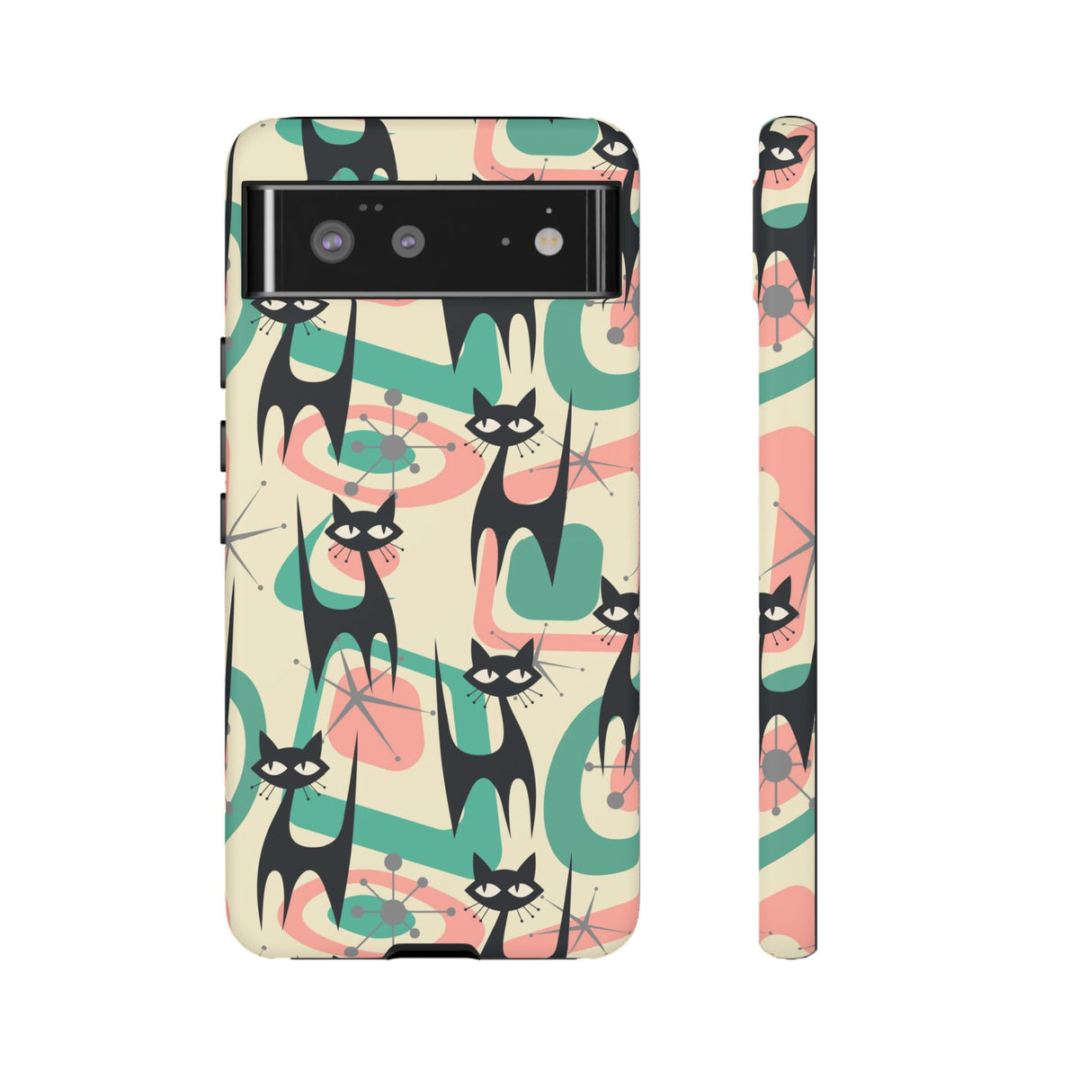 Atomic Cat Mid Century Modern Starburst Retro Kitsch Tough Phone Case - Mid Century Modern Gal