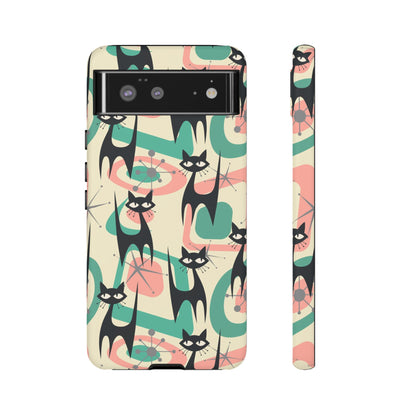 Atomic Cat Mid Century Modern Starburst Retro Kitsch Tough Phone Case - Mid Century Modern Gal