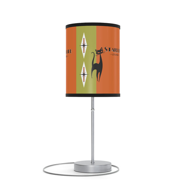 Atomic Cat Starlite Lounge, Mid Century Modern Retro Cat Design Table Lamp - Unique Home Decor for Cat Lovers