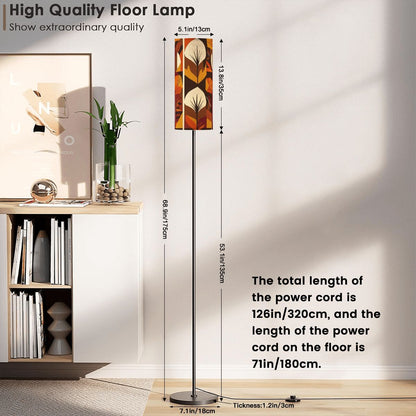 Mid Century Modern Scandinavian Harvest Leaves, Golden Yellow Brown Orange MCM Floor Lamp - Mid Century Modern Gal