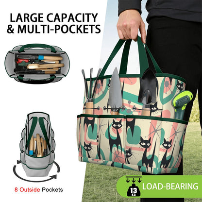Atomic Cat Mid Century Modern Starburst Retro Kitsch Garden Tool Bag