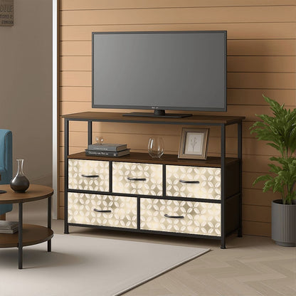 Art Deco Diamond Designed Elegant Modern TV Stand Media Console - Mid Century Modern Gal