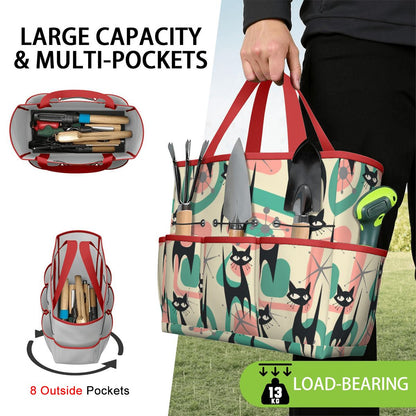 Atomic Cat Mid Century Modern Starburst Retro Kitsch Garden Tool Bag