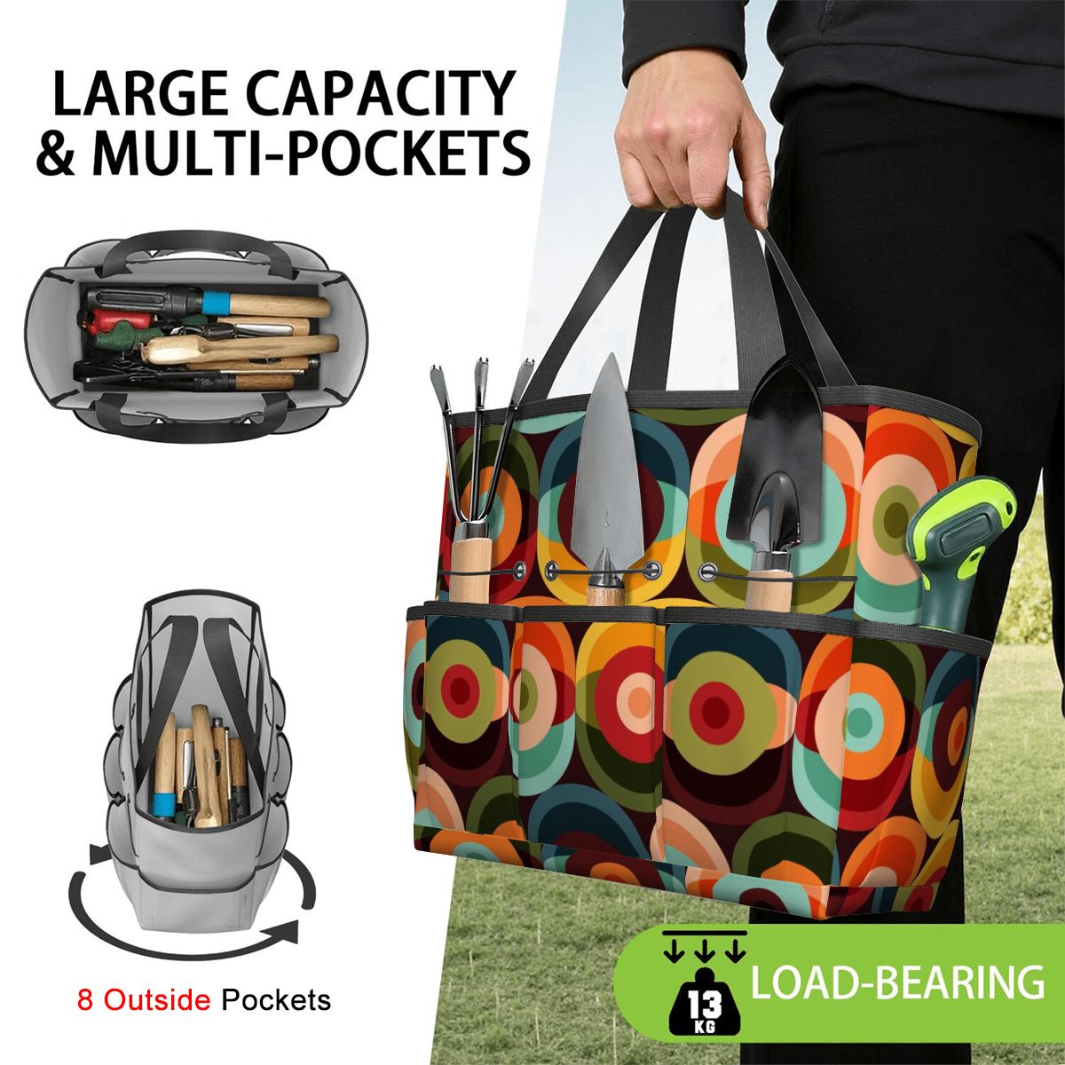 Retro Groovy Mod Space Orb Designed Mid Century Modern Garden Tool Bag - Mid Century Modern Gal