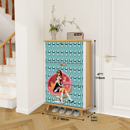 Mid Century Modern 60s Gal Martini Designed Retro Shoe Cabinet