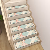 Mid Century Modern Atomic Starburst Aqua Pink MCM Non Slip Carpet for Stairs Treads - Mid Century Modern Gal