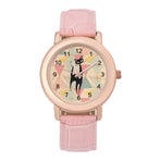 Atomic Cat Sexy Sexton Mid Mod Retro Pink Women's Leather Watch
