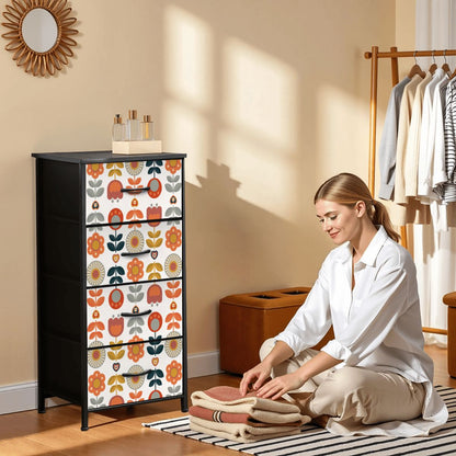 Mid Century Modern Scandinavian Designed Danish Floral 4-Drawer Dresser - Mid Century Modern Gal