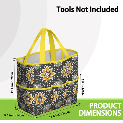 Floral Bohemian Retro Gray Yellow Modern Garden Tool Bag