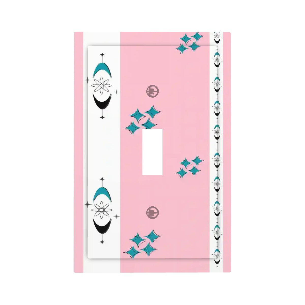 Atomic Pink Starburst, Boomerang Mid Century Modern Switch Cover - Mid Century Modern Gal