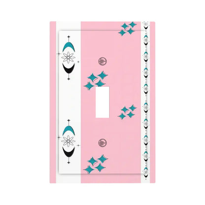 Atomic Pink Starburst, Boomerang Mid Century Modern Switch Cover - Mid Century Modern Gal