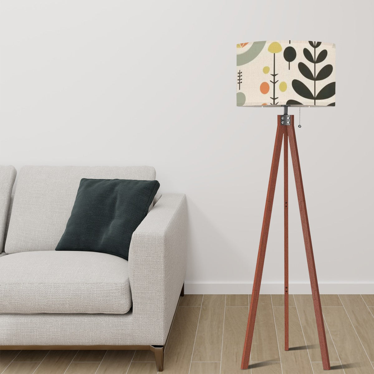 Mid Century Modern Wood Tripod Floor Lamp, Modern Scandinavian Swedish Design - Mid Century Modern Gal