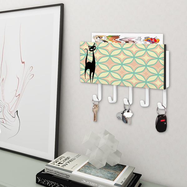 Atomic Cat Mid Century Modern Kitschy Wall Key, Bath Towel, Accessories Holder