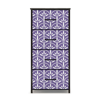 Mid Century Modern Stylish Art Deco Purple and White MCM 4-Drawer Dresser - Mid Century Modern Gal